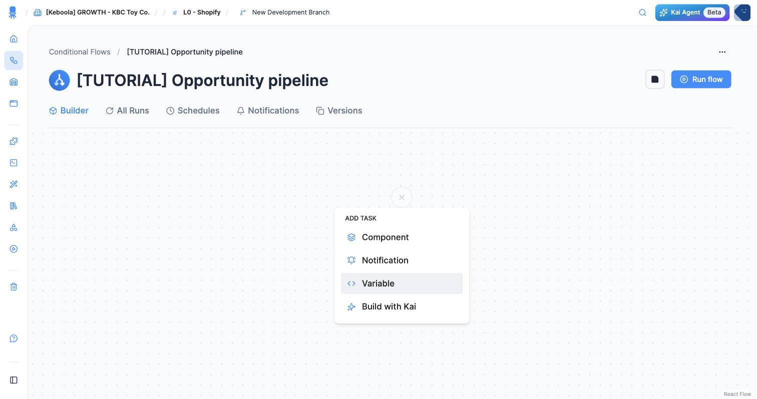 Screenshot - The Add Task menu